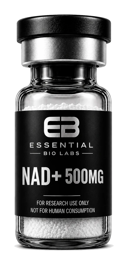 Essential Bio Labs NAD+ 500mg research vial, lyophilized powder